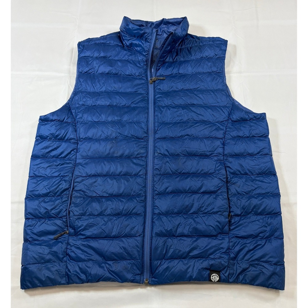 REI Co-op Mens 650 Down Vest Blue Puffer Quilted Full Zip XL 1105150131